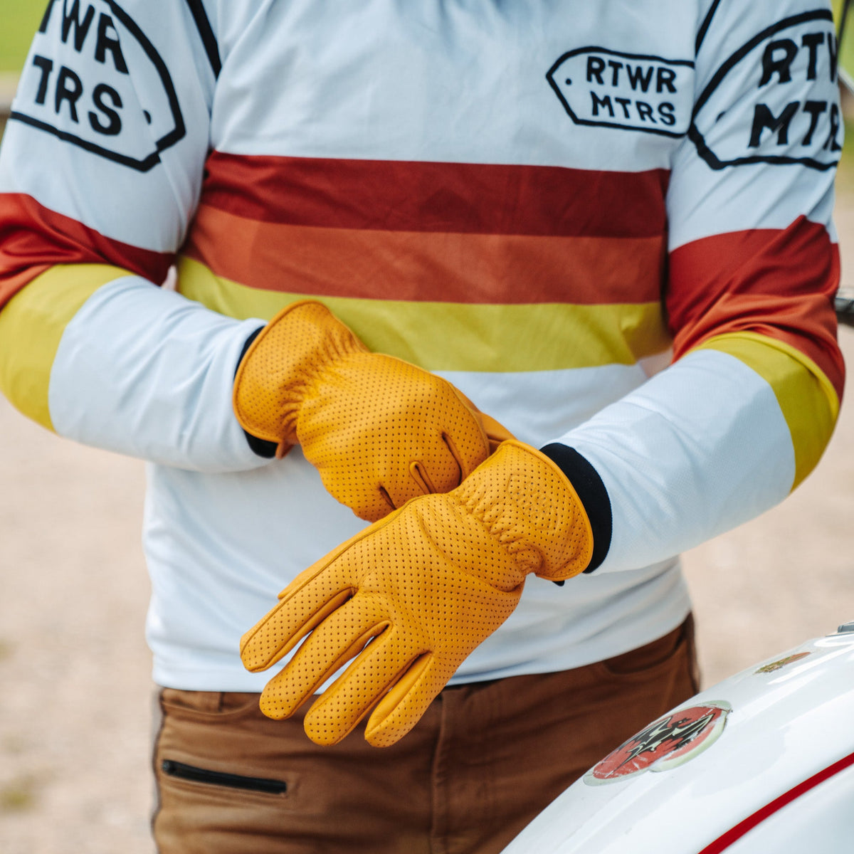 rennfahrer handschuhe retro “1969” Vintage Motorradhandschuhe