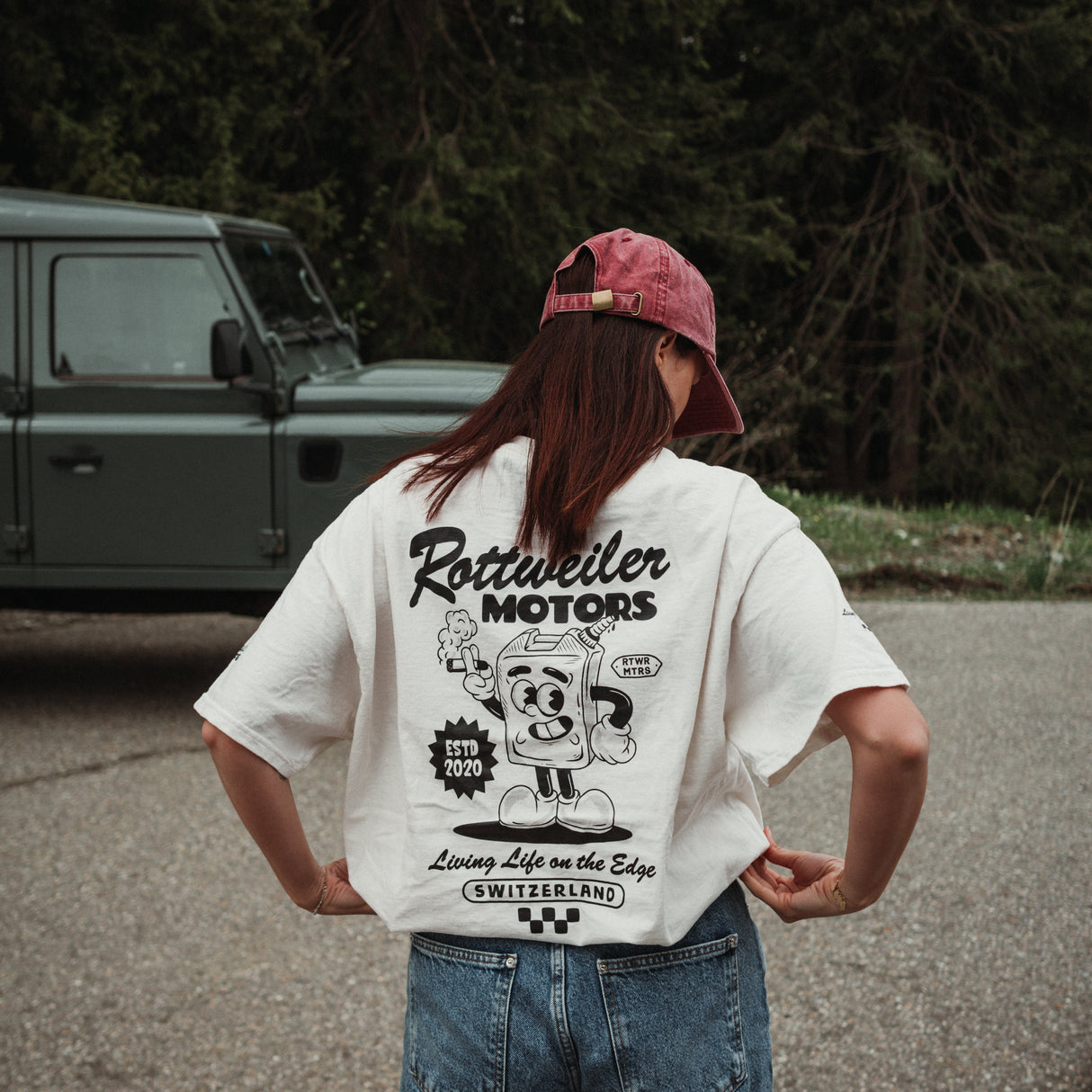 Rottweiler Motors – Living Life on the Edge Oversized T-Shirt