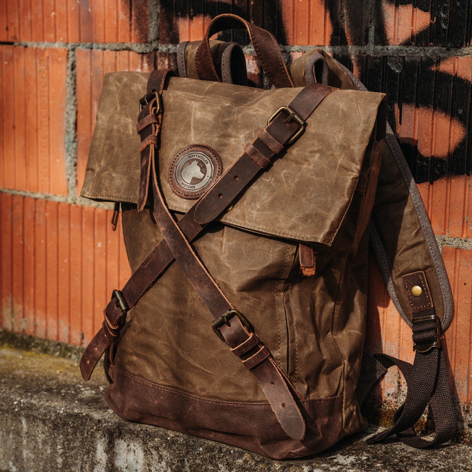RTWR MTRS Nomad Vintage Backpack – Waxed Canvas & Leather
