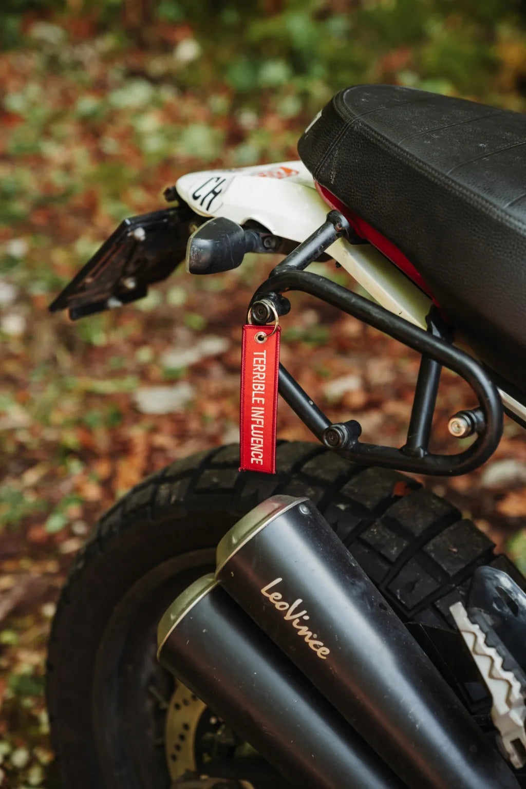 Rottweiler Motors Terrible Influence woven keychain motorcycle detail