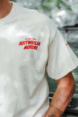 Rottweiler Motors No Spark Today shirt front logo